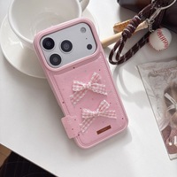 Coque de téléphone XP1283 populaire style coréen avec nœud en ruban étoilé coloré, compatible avec iPhone 17, Apple 16 Pro Max/15/14, pour femmes