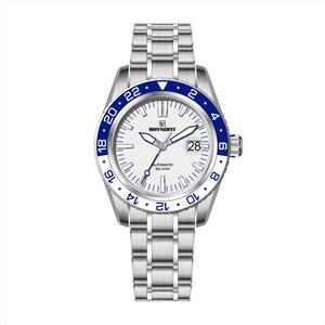 Business Japanese Movement 8215 Stainless Steel Bracelet Waterproof Luminous Silver White Face Automatic Watch <b>Date</b> Watch - Product Image 1