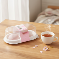 Boîte à gâteau jetable en PET transparent écologique à deux compartiments pour tiramisu et cupcakes