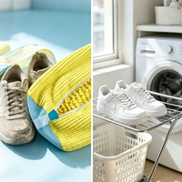 Sac de lavage en filet pour chaussures avec fermeture éclair, organiseur de linge réutilisable, pochette de lavage pour baskets pour machine à laver domestique