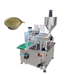 Rotary aluminum foil cup filling machine and sealing machine for jelly