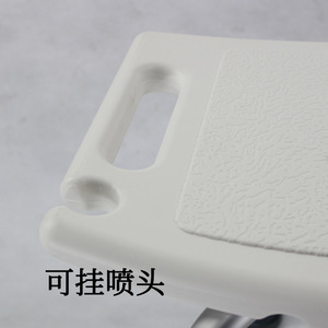 Silla de ducha para personas mayores y mujeres embarazadas, plástico blanco, aleación de aluminio, versión con ventosas, equipo de seguridad para el baño - Product Image 1