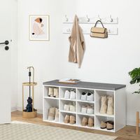 Bancs à chaussures en gros, vente chaude, banc de rangement à chaussures de la marque HOOBRO avec coussin de siège pour le hall, organisateur de chaussures pour l'entrée