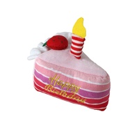 Nouvel arrivage de jouets pour animaux de compagnie de style alimentaire drôle gâteau d'anniversaire crème glacée jambe de poulet sonnant grinçant à l'intérieur jouets à mâcher en peluche pour chien