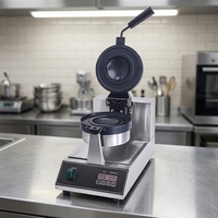 Machine à gaufres portable UFO pour burgers et glaces, réglable 50-250/122-482, en acier inoxydable avec revêtement antiadhésif et commande tactile