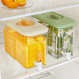 Dispensador de Bebidas de Plástico para Refrigerador, Ecológico, Contemporáneo, para el Hogar, con Grifo, para Agua Fría y Jugos, 4L - Product Image 1