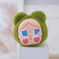 Porte-clés et pendentif en peluche en vinyle souple, design tête de bébé pleurant en forme d'ours, poupée tendance en forme 3D, article suspendable
