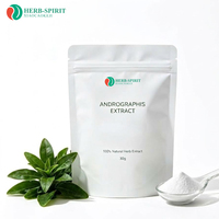 Poudre d'Andrographolide Naturelle Halal ISO, Extrait d'Andrographis Paniculata 10% 20% 50% 98% pour Matière Première de Complément Alimentaire