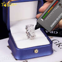 Bague Hip-Hop Moissanite Bagues Cubaines Iced Out 2 Rangs Diamants Argent 925 Bijoux Moissanite Prix Usine en Gros en Stock