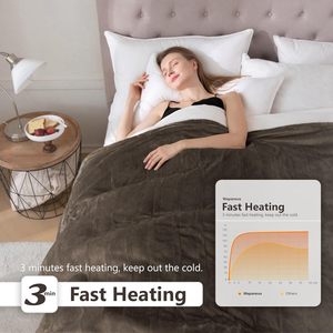 Manta Eléctrica Lavable de 160*120cm con Cable Calefactor, 1-2-3 Niveles de Calor y Temporizador de Apagado Automático de 3 Horas para Cama - Product Image 3