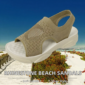 Sandales à semelles souples avec strass, tendance, pour la plage et les vacances - Product Image 2