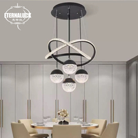 Suspension de lustre moderne nordique à 4 têtes LED en or pour restaurant, café, bar, plafonnier intérieur pour application hôtelière