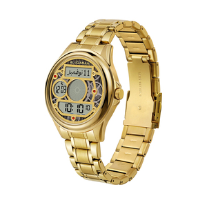 Montre Azan Qibla en acier Bonlala, rappel de <span class=keywords><strong>la</strong></span> <span class=keywords><strong>prière</strong></span> musulmane, montre étanche, produits religieux, montre Azan - Product Image 1