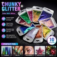 Paillettes Chameleon Chunky pour Artisanat, Gobelets Globe de Neige, Résine Époxy, Nail Art, Slime, Corps, Visage, Cheveux, Cosmétiques et Impression
