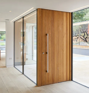 Porte d'entrée extérieure en bois de style grille, fabriquée sur mesure en Chine - Porte pivotante de sécurité pour <span class=keywords><strong>maison</strong></span>/appartement - Product Image 3