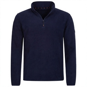 Sudadera Unisex Azul Marino con Cierre de Cremallera, Cuello Alto, Corte Holgado, Estilo Deportivo, para Otoño, 100% Poliéster Tejido Transpirable con Bolsillo - Product Image 4