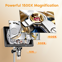 New Model 1500X 10.1 Inch LCD Screen Digital Microscope Stereo Microscope with 2 Side Lights Electron Mobile Phone Repairing