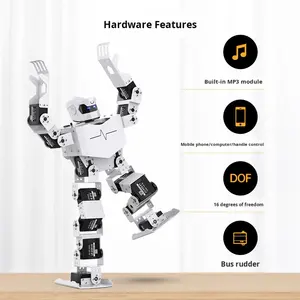 Robot humanoïde dansant H5S, bipède biomimétique à 16 servomoteurs, plus de 40 routines de danse prédéfinies, <span class=keywords><strong>programmation</strong></span> éducative intelligente - Product Image 3