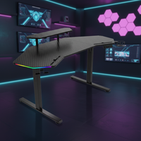 Bureau de jeu et de travail électrique ergonomique haut de gamme en bois, réglable en hauteur, pour la maison et le bureau