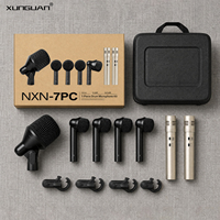Kit de microphones de batterie professionnels NXN-7PC 7 pièces avec étui de transport pour enregistrement en studio, spectacles en direct, répétitions de groupes, performances sur scène