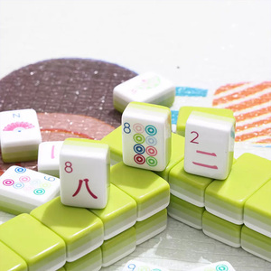 Retro Style Antique Melamine 4-Player <b>Mahjong</b> Boxed <b>Set</b> Wooden Packaging Beijing English Tourist Souvenir Chinese - Product Image 2