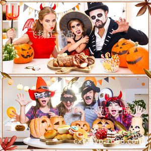 Plateau de service fantôme en bambou pour fête d'Halloween, plateau à collation, planche à fruits et à pain, plateau décoratif - Product Image 3
