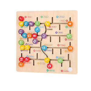 Nouveau <span class=keywords><strong>labyrinthe</strong></span> en bois avec chiffres et <span class=keywords><strong>lettres</strong></span> et pièces mobiles, jouet interactif intellectuel pour l'éducation précoce et la reconnaissance des formes chez les enfants - Product Image 6