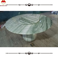 Table basse en marbre vert, table d'appoint, table à manger ronde en marbre vert paon, nouvelle collection