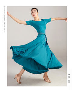 FLHY0381 Nuevo Vestido de Baile de Salón Moderno para Mujer, Vestido de Baile de Salón de Manga Corta para Competencia, Vestido de Baile de <span class=keywords><strong>Tango</strong></span> Estándar - Product Image 2