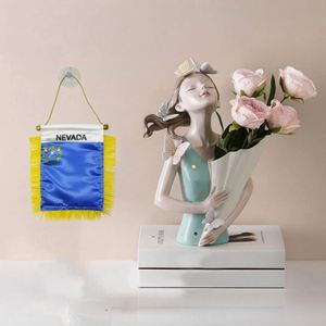 Drapeaux mini-guirlandes de voiture en gros, Nevada, à suspendre sur fenêtre, avec ventouse, impression numérique, en satin, pour usage automobile - Product Image 1