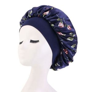Bonnet en satin à large bande imprimé fleurs roses – Bonnet de nuit pour femme, idéal pour les voyages et les soirées, cadeau pour petite amie, toutes saisons - Product Image 4