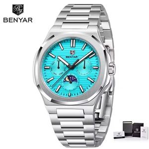 นาฬิกาควอตซ์ BENYAR Design 5226 แบรนด์ดัง ขนาด 38 มม. สำหรับผู้ชาย ตัวเรือนสแตนเลสกันน้ำ พร้อมแสดงวันในสัปดาห์ เหมาะสำหรับธุรกิจและพักผ่อน - Product Image 2