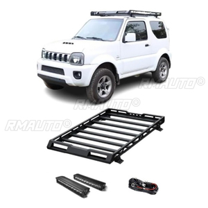 แร็คหลังคาอลูมิเนียมพร้อมไฟสำหรับ Suzuki Jimny ปี 2007-2017 ชุดแต่งแร็คหลังคา ชุดแต่งตัวถัง - Product Image 4