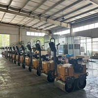 Rouleau compacteur vibrant autoporté pour asphalte et sol, capacité 500-550 kg, tambour en acier, direction assistée, livraison à domicile, certifié CE