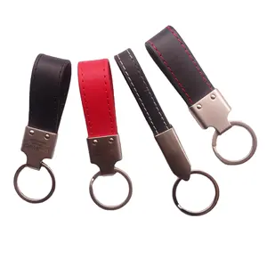 Factory Wholesale Gift Auto Accessory Custom Car Key Holder Key Rings Key Chain Genuine Leather Keychain With Logo Name Design