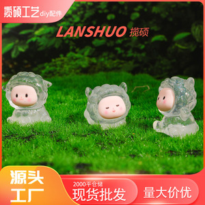 Figuras de Ovejas Adorables, Miniaturas de Resina 3D Brillantes que Brillan en la Oscuridad, Colgantes de Arte Coleccionables, Accesorios para Manualidades - Product Image 4