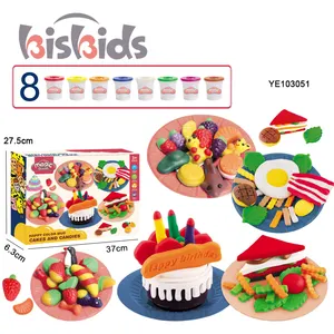 Educativo Diy inteligente modelo colorido desayuno pastel caramelo color masa juguete para niños