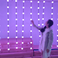 Rideau de pixels LED RGB 360° pleine couleur, écran mural matriciel 3D en forme de boule