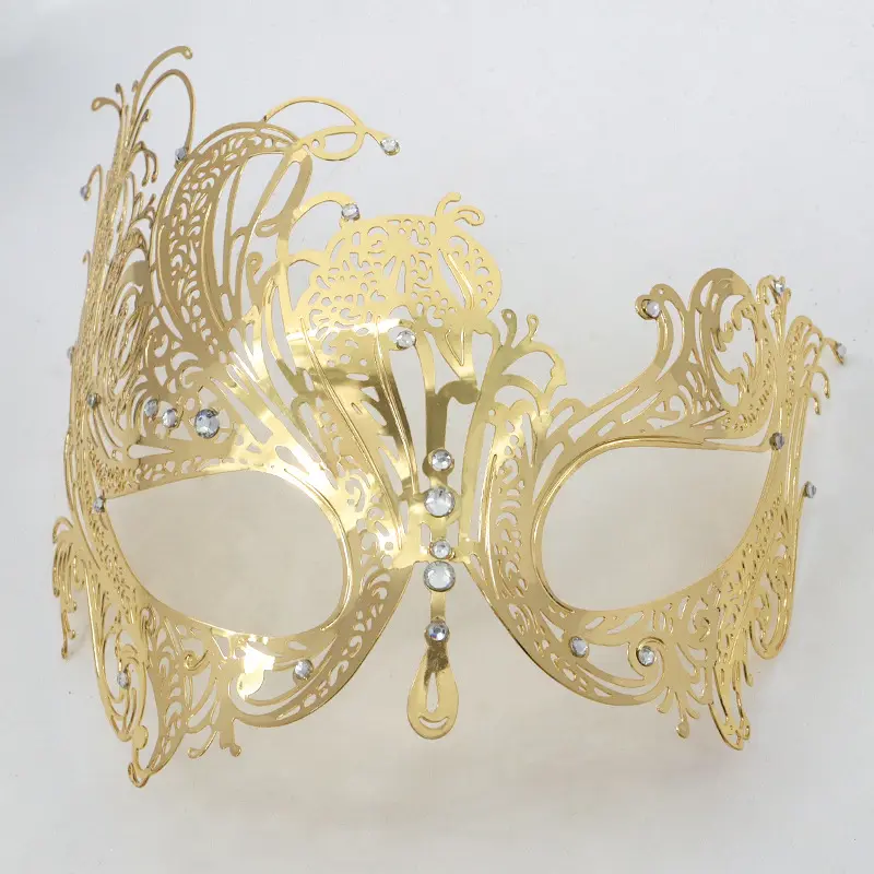 Nicro métal brillant strass bon marché remise de diplôme bal mascarade Pack femme fête demi-masque visage décoration personnalisée