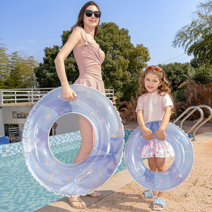 Flotador Inflable para Padres e Hijos con Lentejuelas, Tubo Flotante de PVC para Piscina y Parque Acuático, Patrón Abstracto, Grosor de 0.20mm - Product Image 1