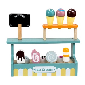 Juego de cocina de simulación, bandeja de helado Montessori, juego de simulación, juguete de madera, cono de helado, <span class=keywords><strong>juguetes</strong></span> de comida <span class=keywords><strong>para</strong></span> niños, educativo preescolar - Product Image 1