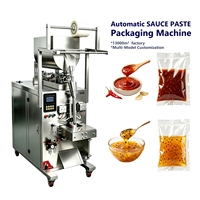 Machine de remplissage horizontale électrique pour pâtes et sauces en sachet, pour la sauce chili, la pâte de bœuf et les sachets épais, avec ligne de scellage et d'emballage
