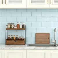 Organisateur de salle de bain pour comptoir avec tiroir, organisateur de comptoir en bois pour la décoration de la salle de bain, étagère d'évier pour rangement sous la vanité