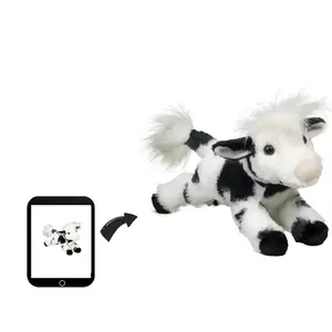 Custom Spotted Cow Sheep Black White Animal Plush Cute Lifelike Stuffed Toy PP Cotton Filled Customizable Stuffed Animals