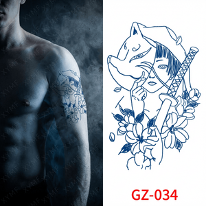 <span class=keywords><strong>Tatuajes</strong></span> Temporales Realistas a Prueba <span class=keywords><strong>de</strong></span> Agua para Hombres y <span class=keywords><strong>Mujeres</strong></span>, Color Azul Oscuro, Larga Duración <span class=keywords><strong>de</strong></span> 2 Semanas, para Cuerpo y Rostro - Product Image 2