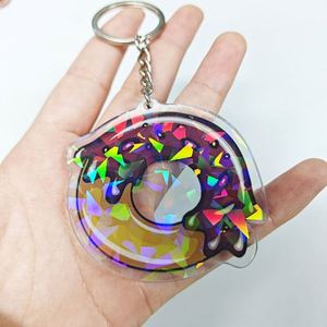 Wholesale Plastic clear Printed Cute Clear Transparent Keychain Custom Bulk Promotional Logo Cute Kawaii - Product Image 5