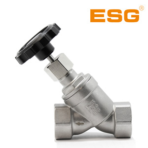วาล์วปรับมุมแบบแมนนวล ESG  วัสดุสแตนเลส 304 เกลียวใน  PN16 แบบตัด-ปรับได้ - Product Image 4