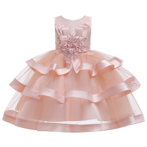Childrens Princess Dress Pink Multi Layered Tulle A Line Sweetheart Neckline Flower Girl Dress For Wedding Party - Product Image 5