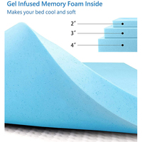 Topper en mousse à mémoire de forme en bambou de massage personnalisé Matelas hypoallergénique en mousse à mémoire de forme pour lit double haute densité