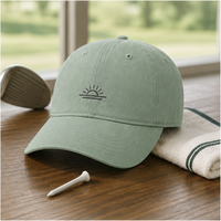 Gorra de golf de lujo transpirable de sarga de algodón de tacto seco, de 6 paneles, con logotipo minimalista, silenciosa, de alto rendimiento, con bordado tonal, OEM premium, MOQ bajo